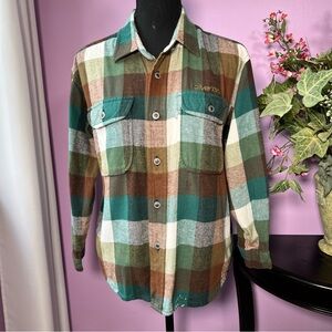 Vintage 90’s LEVI’s Silver Tab - Grunge Green Plaid Button-Up Flannel Shirt
